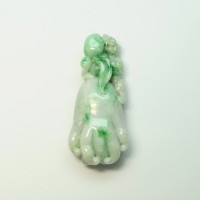 圖示-翡翠把件/春彩佛手瓜(Jadeite)