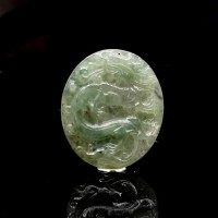 圖示-翡翠/祥龍獻瑞玻璃種吊墜(Jadeite Pendant)