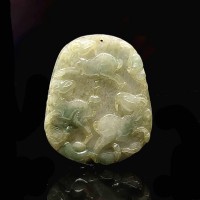 圖示-翡翠/三陽開泰玻璃種吊墜(Jadeite Pendant)