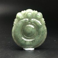 圖示-翡翠玻冰種/如意吊墜(Jadeite Pendant)