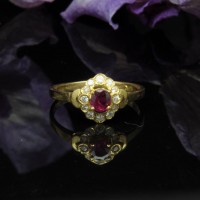 圖示-紅寶鑽石黃K金戒指(Ruby Ring)