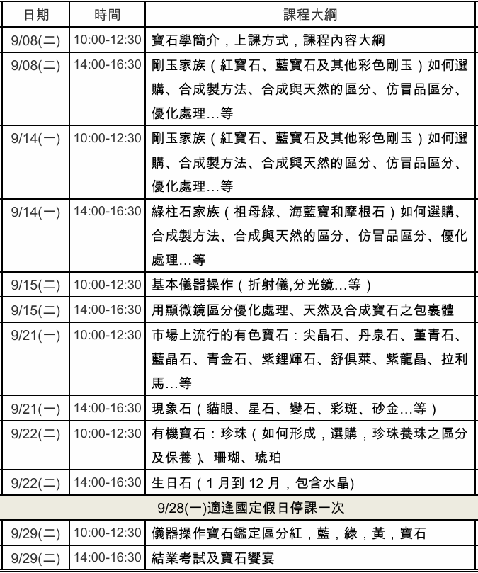 彩寶平日班大綱