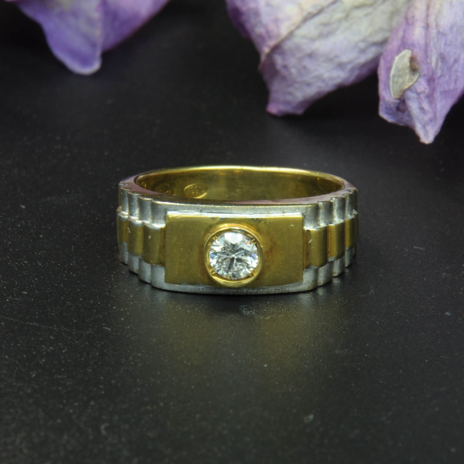 圖示-鑽石經典黃白K金戒指(Diamond Ring)