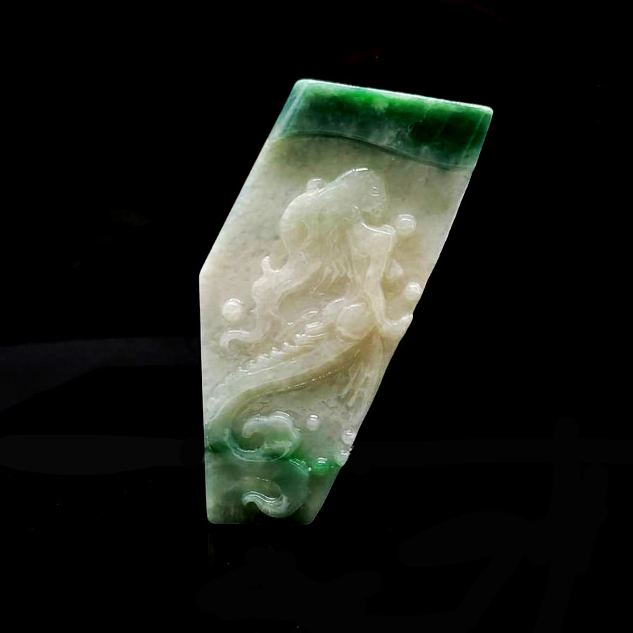 圖示-翡翠/美人魚玻冰種吊墜(Jadeite Pendant)