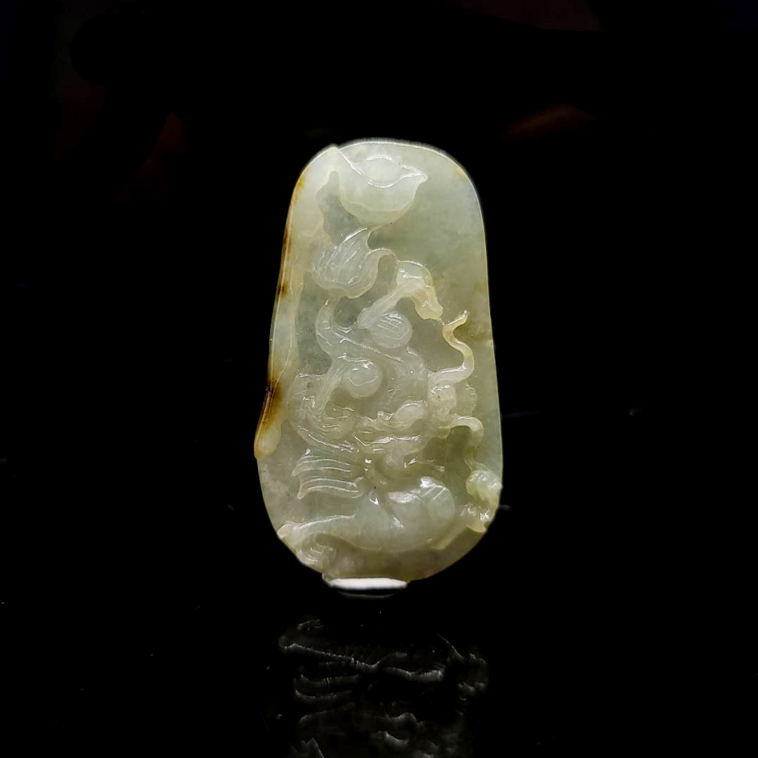 圖示-翡翠/祥龍獻瑞玻冰種吊墜(Jadeite Pendant)