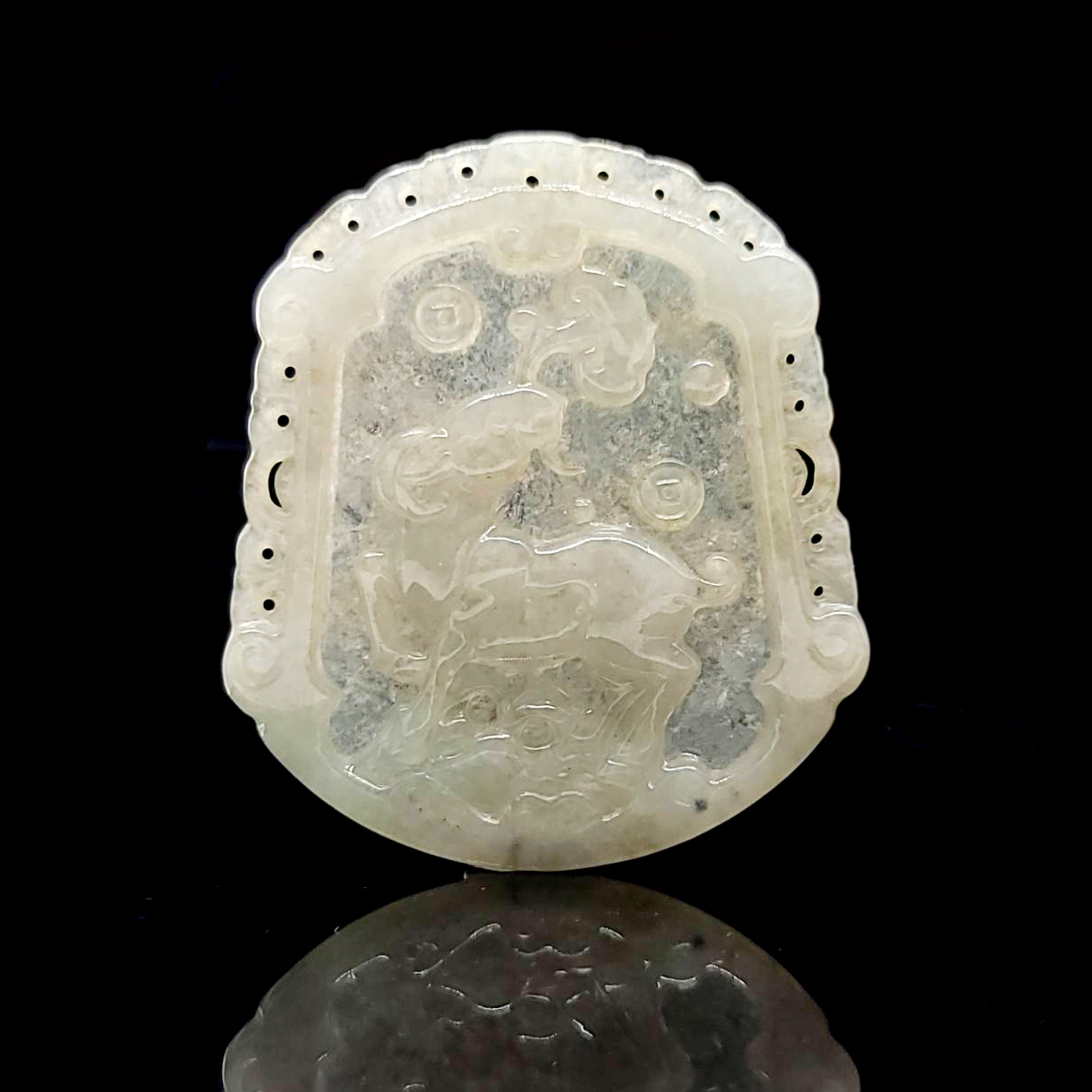 圖示-翡翠/揚眉吐氣玻璃種吊墜(Jadeite Pendant)