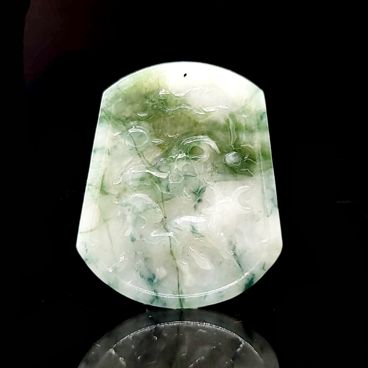 圖示-翡翠/三陽開泰玻冰種吊墜(Jadeite Pendant)