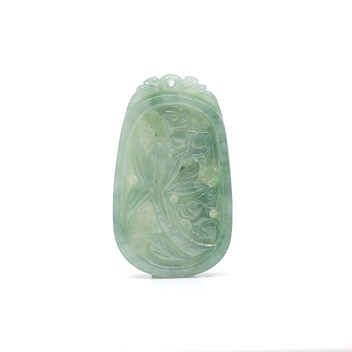 圖示-翡翠/竹報平安冰種吊墜(Jadeite Pendant)