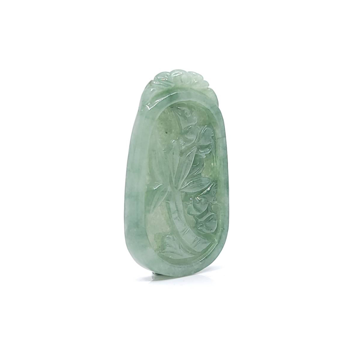 圖示-翡翠/竹報平安冰種吊墜(Jadeite Pendant)