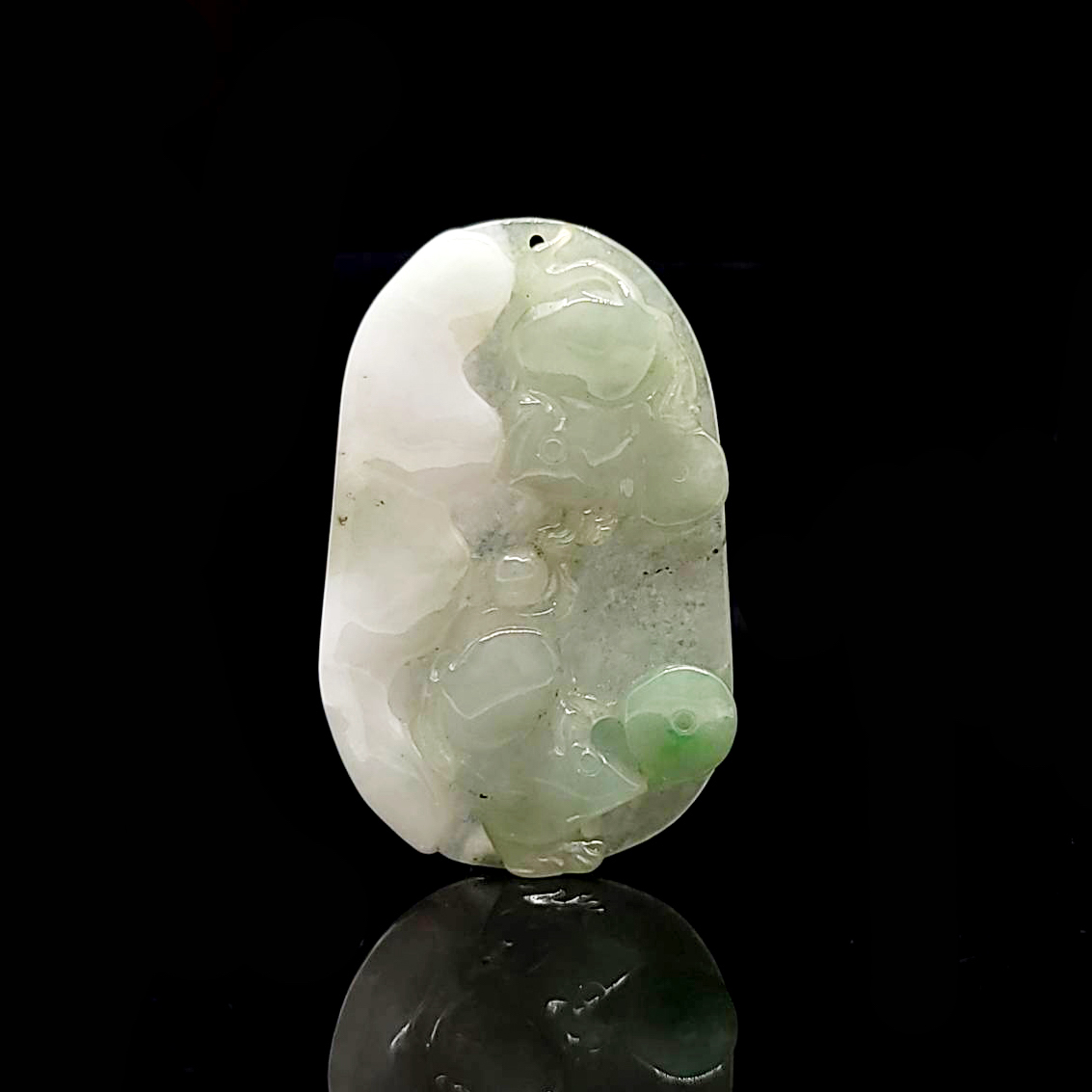 圖示-翡翠/玉鼠送財玻冰種吊墜(Jadeite Pendant)