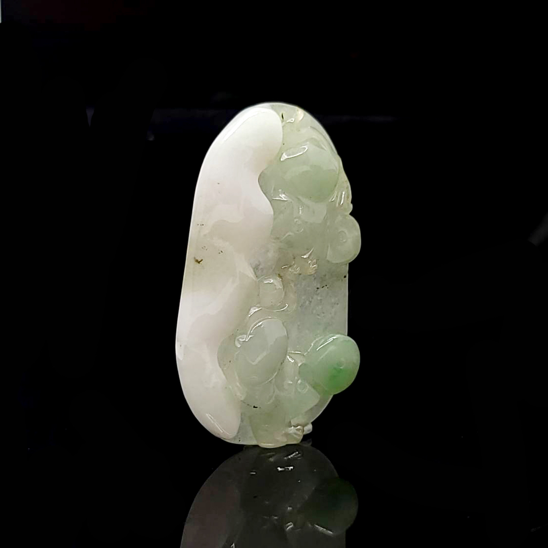 圖示-翡翠/玉鼠送財玻冰種吊墜(Jadeite Pendant)