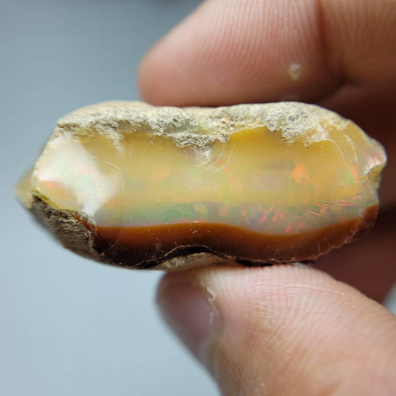 圖示-火蛋白石原石(Opal )