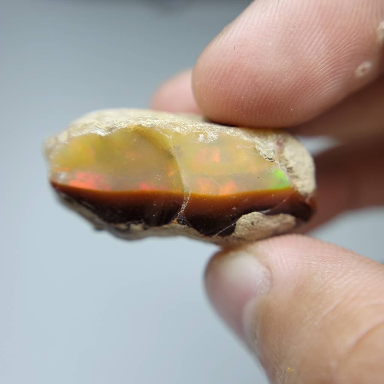 圖示-火蛋白石原石(Opal )