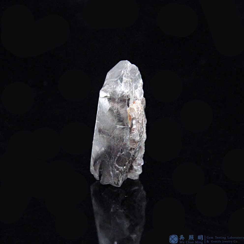 圖示-黑銀鈦晶體(Brookite in Quartz)
